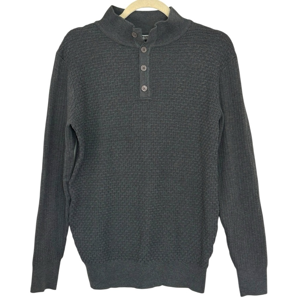 COOFANDY Men's‎ Quarter Button Lightweight Mock Neck Pullover Sweater Sz M